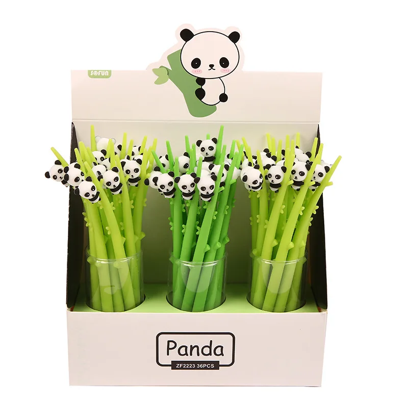 0 5 мм милая детская бамбуковая Панда Мягкая резиновая Милая гелевая ручка с