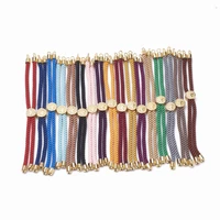 5pcs nylon twisted cord bracelet making slider bracelet making with brass findings for jewelry making decor accessories