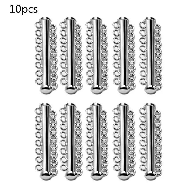 

10Pcs Layered Bracelet Necklaces Slide Strong Magnetic Clasps Tubes Lock Jewelry