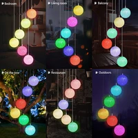 solar powered led wind chime portable color changing spiral spinner windchime outdoor decorative windbell light