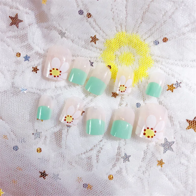 Высококачественные модные новые накладные ногти короткий абзац Сетка Красный