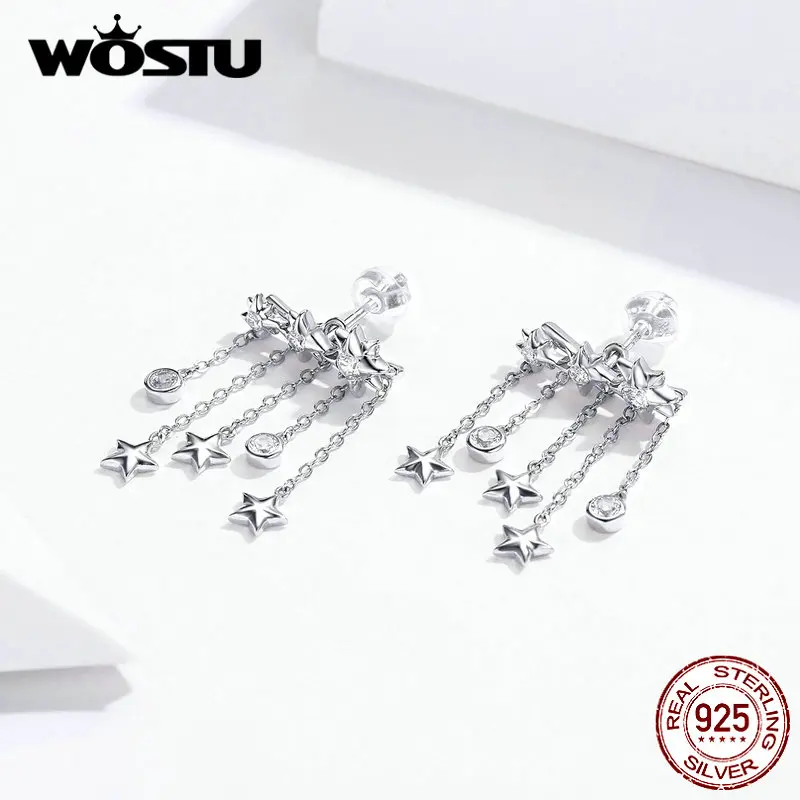 Женские серьги гвоздики со звездами из серебра 925 пробы|Серьги-гвоздики| |