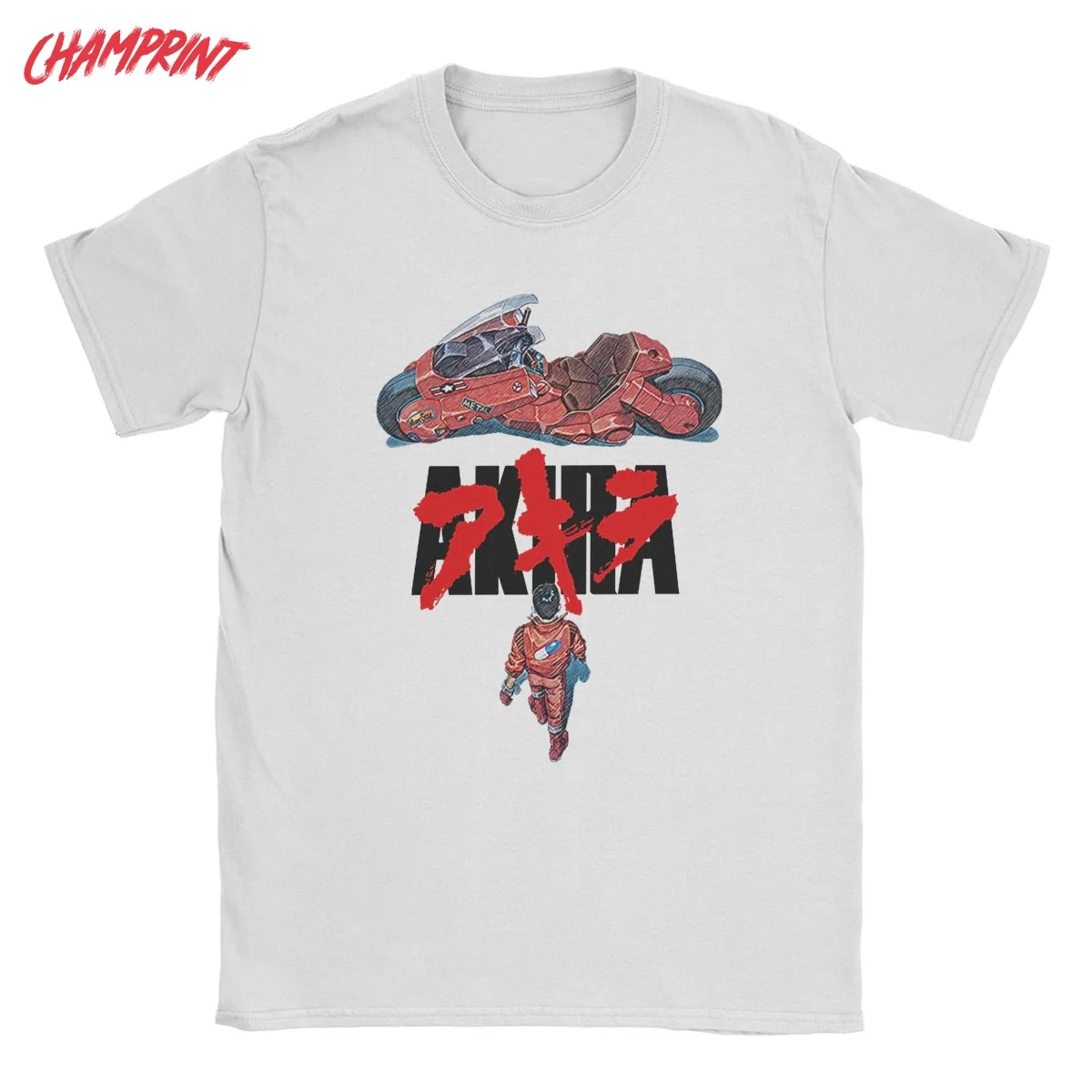 Акира мотоцикл манга футболки для мужчин крутая футболка аниме 100% брендовая