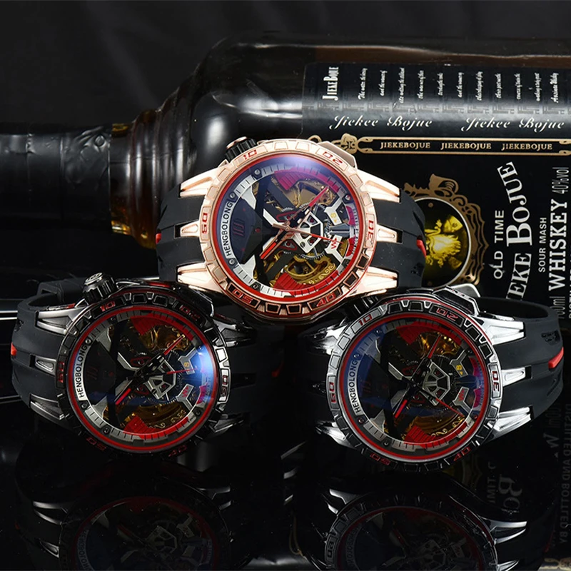 

Luxury Men's Mechanical Watch Top Brand Business Fashion Casual Hollow Automatic Movement Clock 2021 NEW Relogio Masculino