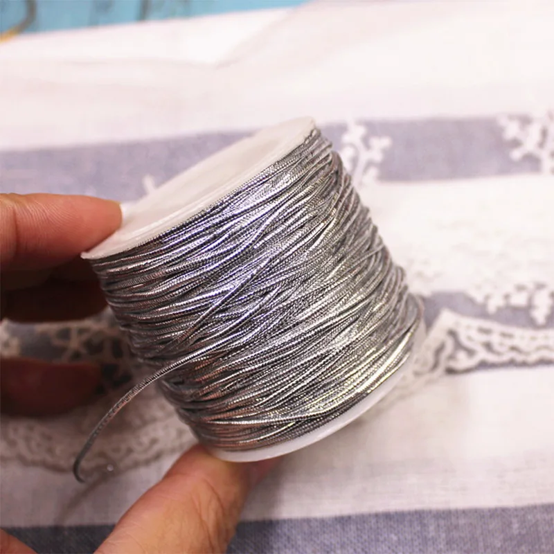 25 м/рулон Золото/Серебро упаковка веревка украшения эластичные шнуры для