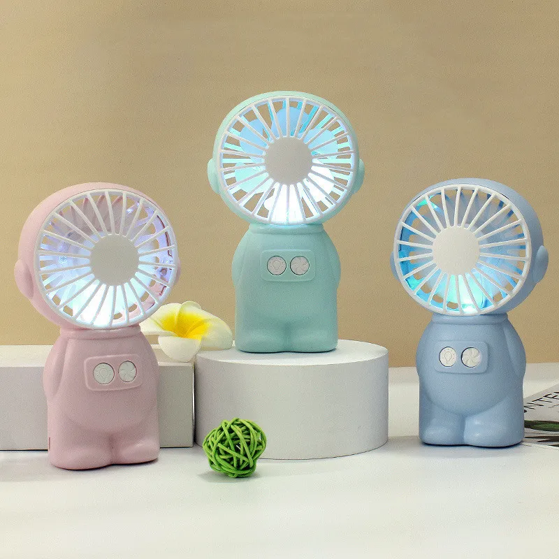 

1pc Cute Portable Mini Fan Space Astronaut Night Light Small Fan Usb Charging Summer Cooler for Outdoor Travel Office#42