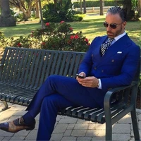 new royal blue men suit 2021 groom tuxedo slim fit double breasted blazer 2 pieces prom wedding suits costume homme