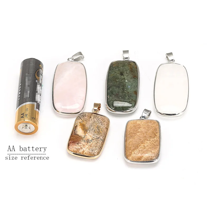 JD Винтаж натуральный камень нержавеющая сталь цепь подвески ожерелья для мужчин