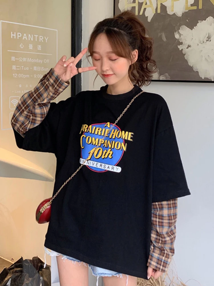 Женская хлопковая футболка с длинным рукавом новинка 2020 Корейская версия