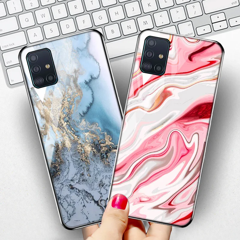 

Glass Case For Samsung A51 Case Tempered Glass anti-drop For Samsung A52 A71 A72 A50 A70 A60 A750 A730 A6 A7 A8 Plus 2018 Covers