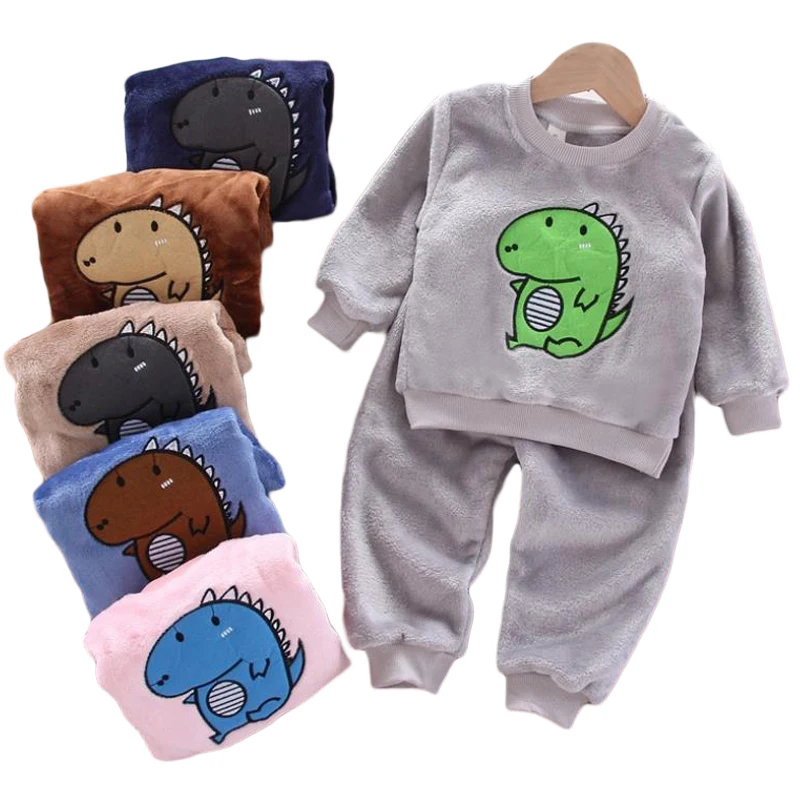 

Новинка; Детские фланелевые пижамные комплекты; Зимние рождественские пижамы для детей; Плотная теплая одежда для сна с героями мультфильм...