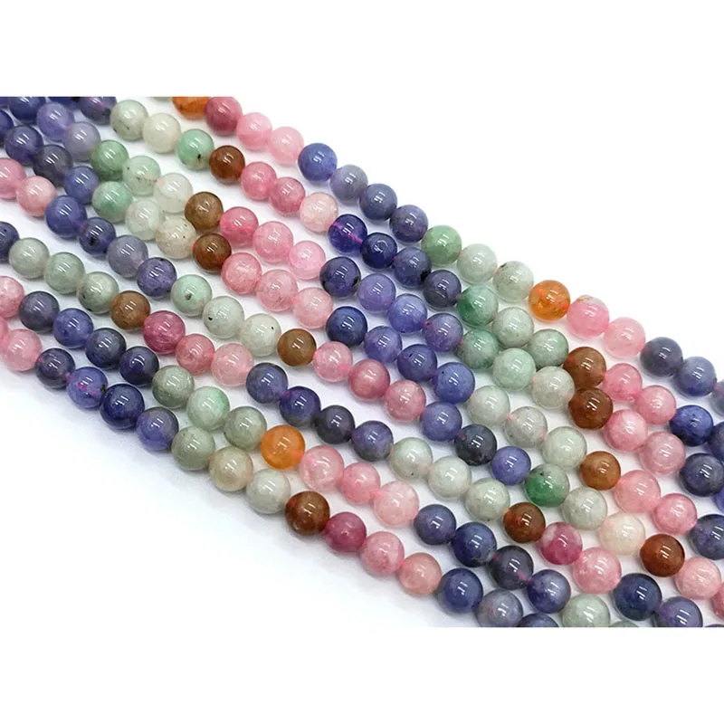 

ZHEN-D натуральные красочные круглые бусины из танзанита и турмалина высокого качества для самостоятельного изготовления ювелирных изделий, ...