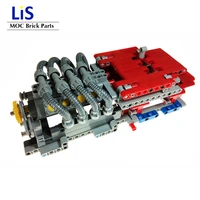 new moc 4 6 8 speed engine gearbox sequential gearbox building block bricks model diy toys compatible with logos high tech