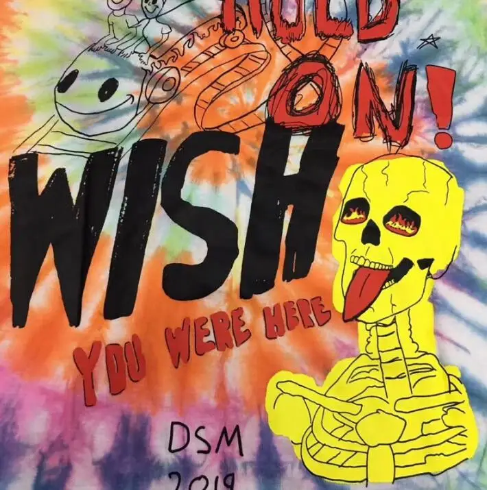 19SS Новый кактус с изображением Трэвиса Скотта Astroworld серповидная Футболка