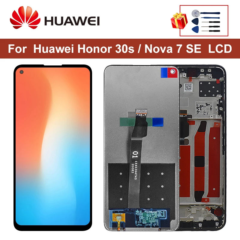 

6.5" Original LCD With Frame For HUAWEI Honor 30S LCD Display Screen For HUAWEI Nova 7SE Display CDY-AN00 CDY-AN90 Replacement