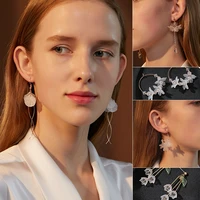 2021 new style small fragrance long earrings women multi layer ice flower petals antique tassel earrings fashion jewelry