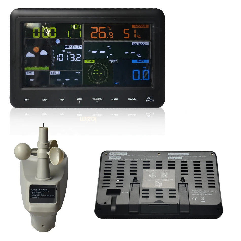 WH2950 Солнечная Метеостанция может быть подключена к ПК 433 МГц профессиональный