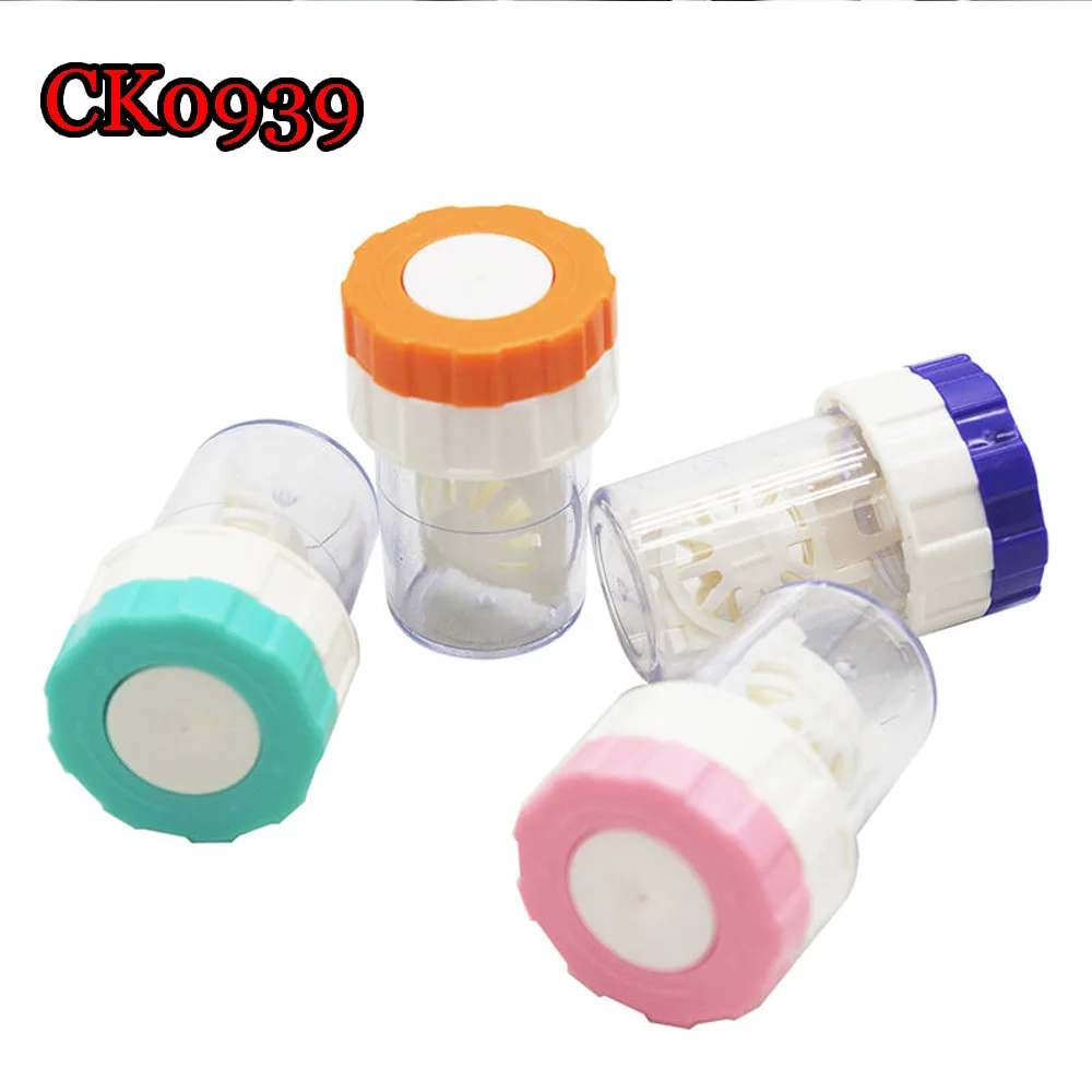 

Classic One Body Contact Lens Case Small Plastic Cleaner Water Soaking Box Easy Use Manual Machine CK0939