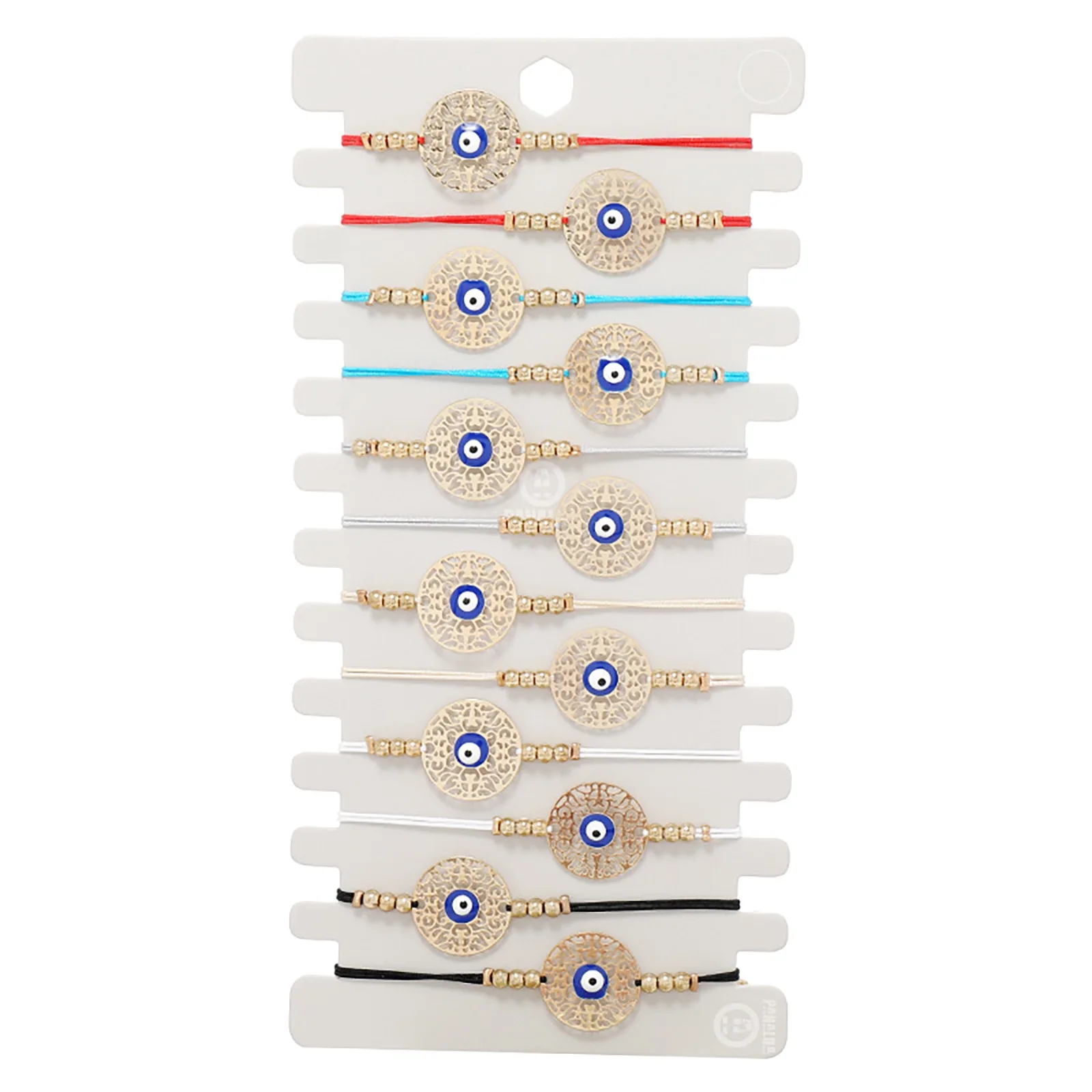 

12PCs Fashion Evil Eye Bracelet for Women Hand Jewelry Adjustable Polyester Religious Braided Bracelets Anklet Accessories