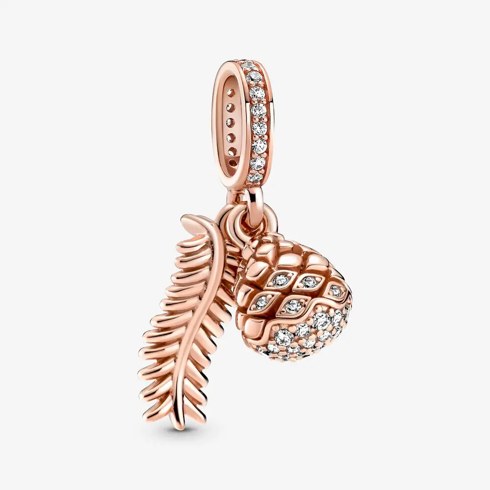 

Authentic 925 Sterling Silver Bead Sparkling Pine Cone Dangle Charm Fit Original Pandora Bracelet Women Jewelry DIY Gift