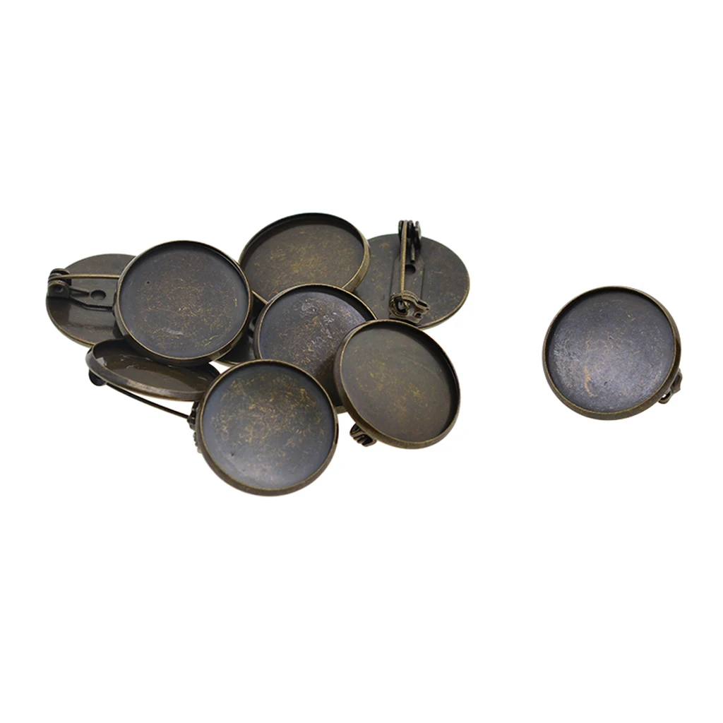 

10 шт., плоские и круглые булавки для брошей