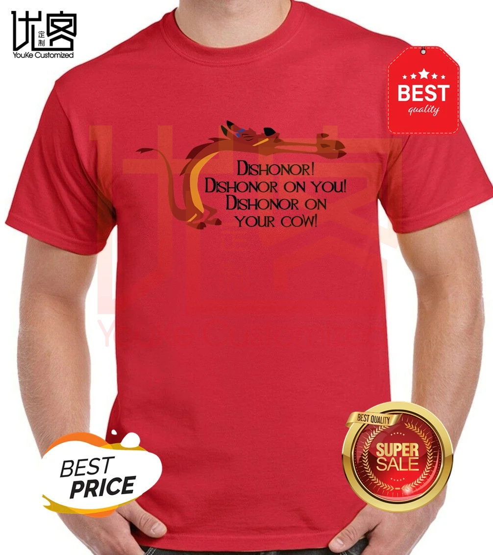 Dishonor! T-Shirt Mulan men's women's 100% cotton short sleeves tops tee printed Crewneck casual t-shirt | Мужская одежда