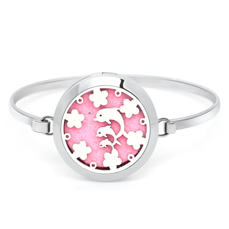 30mm Stainless Steel dolphin bangle Aromatherapy Locket Diffuser Bracelet Perfume (10pcs free Pads) | Украшения и аксессуары