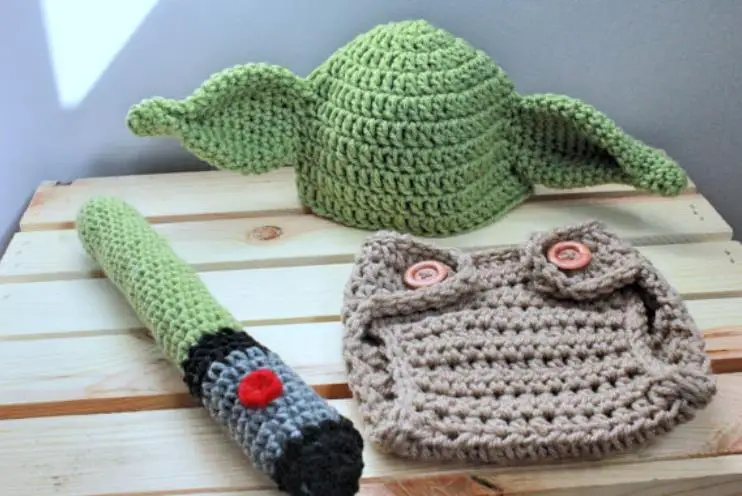 Вязаная Шапка-бини Yoda для младенцев 0-1 месяцев | Детская одежда и обувь