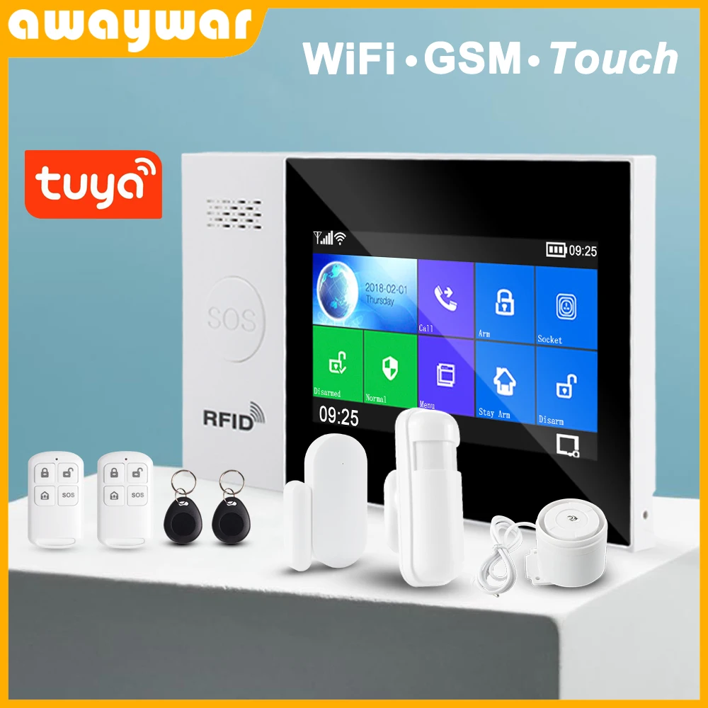 Система охранной сигнализации Awaywar Tuya с поддержкой Wi Fi и GSM|Комплекты для