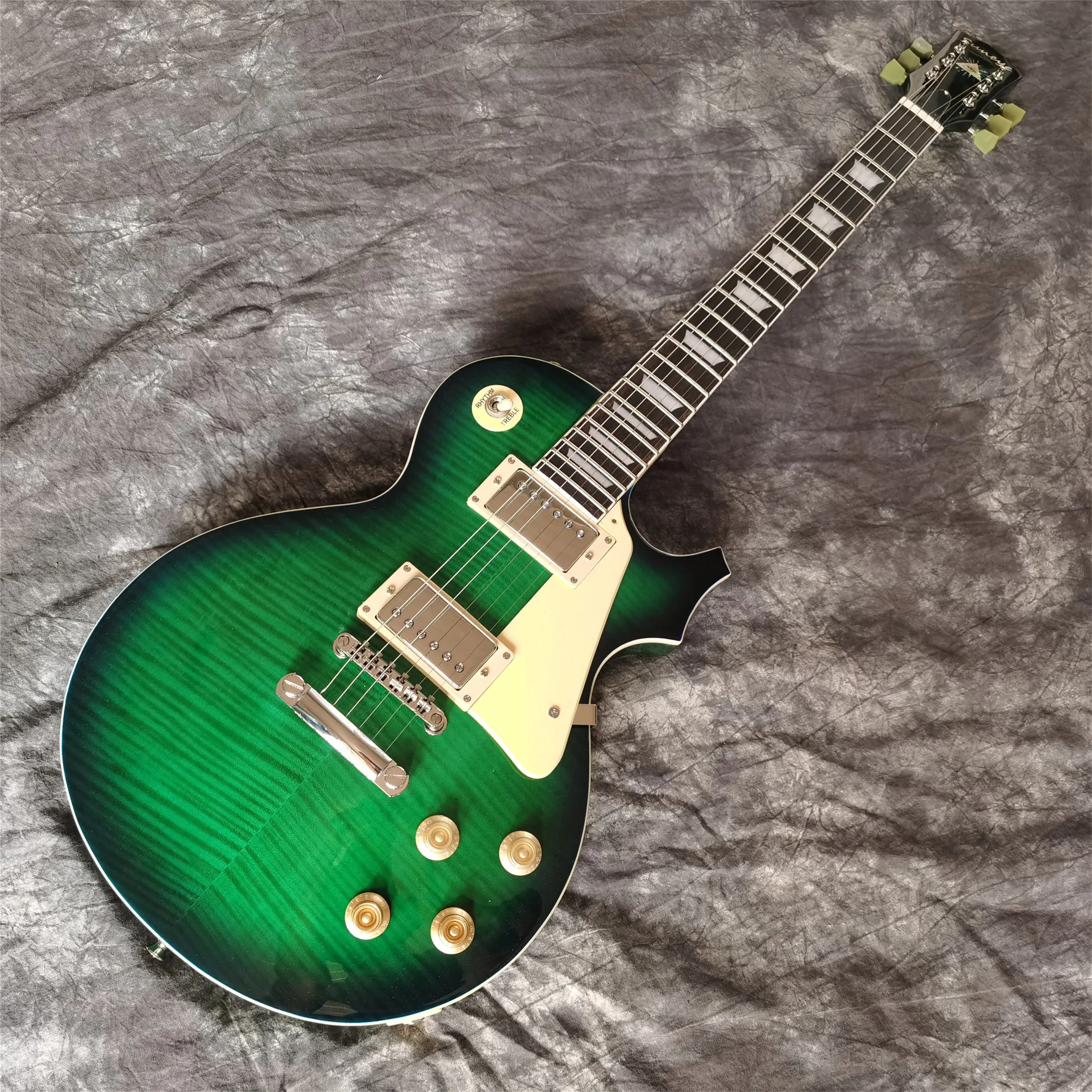 

new arrival high quality Chinese factory green 6 strings electric guitar , can be changed any color, free shipping