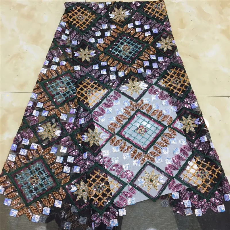 Королевский синий 2020 блестящая французская Кружевная Ткань 5 ярдов Модные