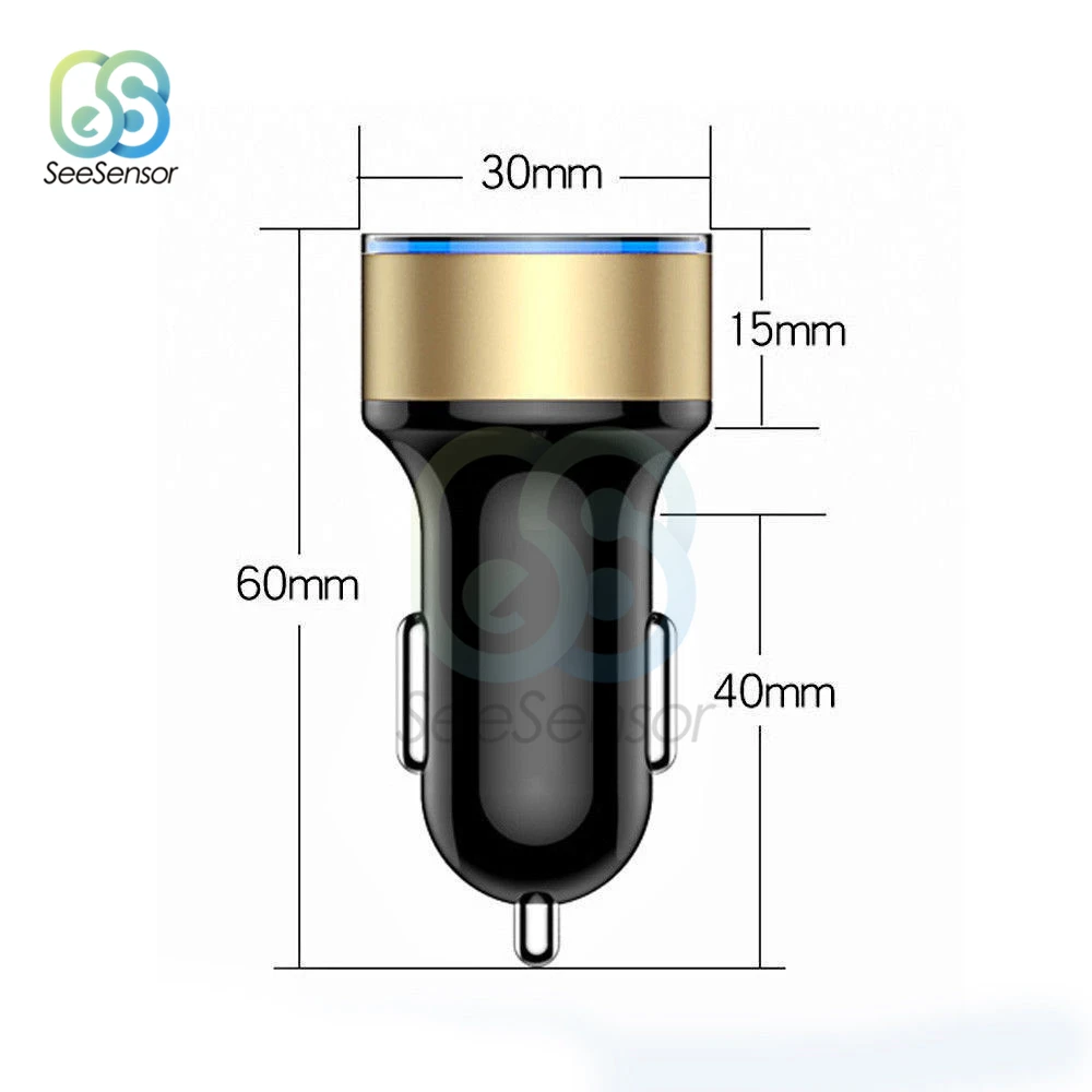3.1A 5V двойной зарядное устройство USB с светодиодный цифровой дисплей автомобильное зарядное устройство для мобильного телефона Xiaomi samsung S8 iPhone 6 6s 7 8 Plus планшет