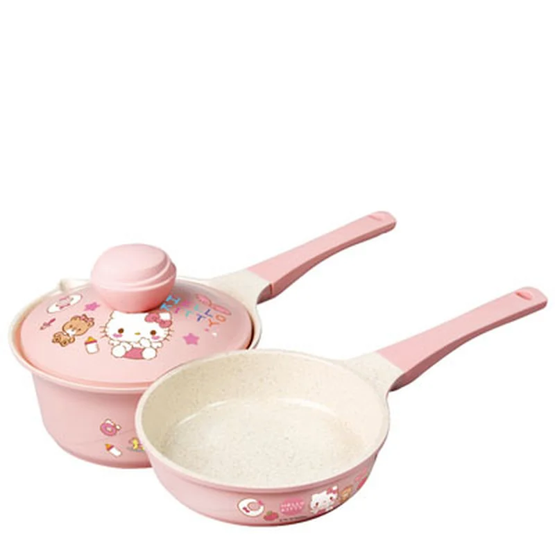 

Kitty Ceramics Baby Non stick complementary food pot Frying pan Pancake Steak Pan Cooking Portable Cookware Microwave Oven Gas