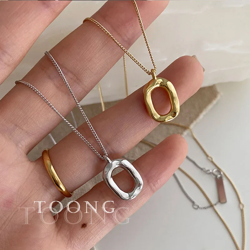 

Minimalist Charm Necklace for Women Couples New Fashion Ellipse Geometry Pendant Party Jewelry Gift