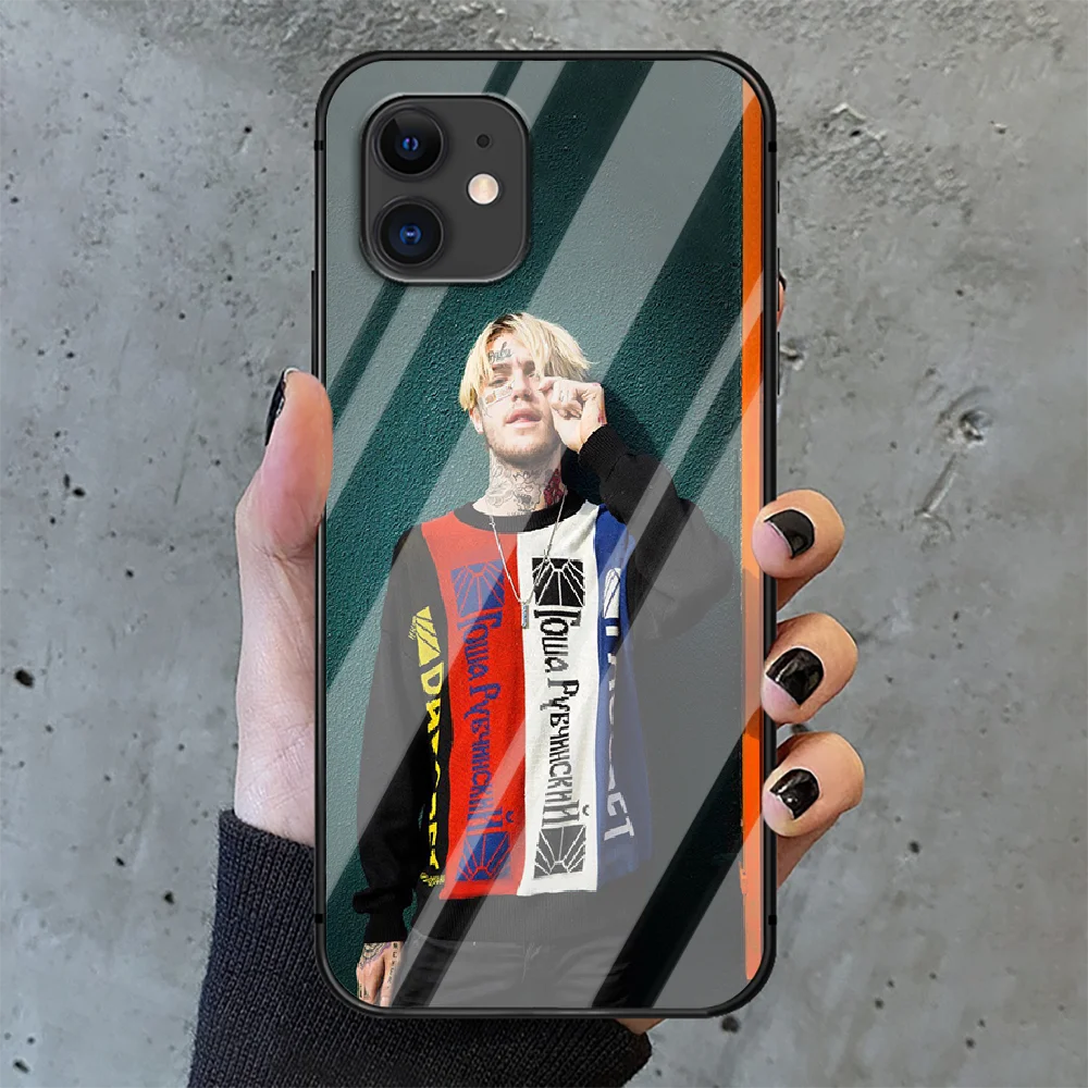 

Lil Peep Rapper Phone Tempered Glass Case Cover For IPhone 6 6S 7 8 11 12 X Xr Xs Se 2020 Pro Max Plus Mini Cover Shell Cell