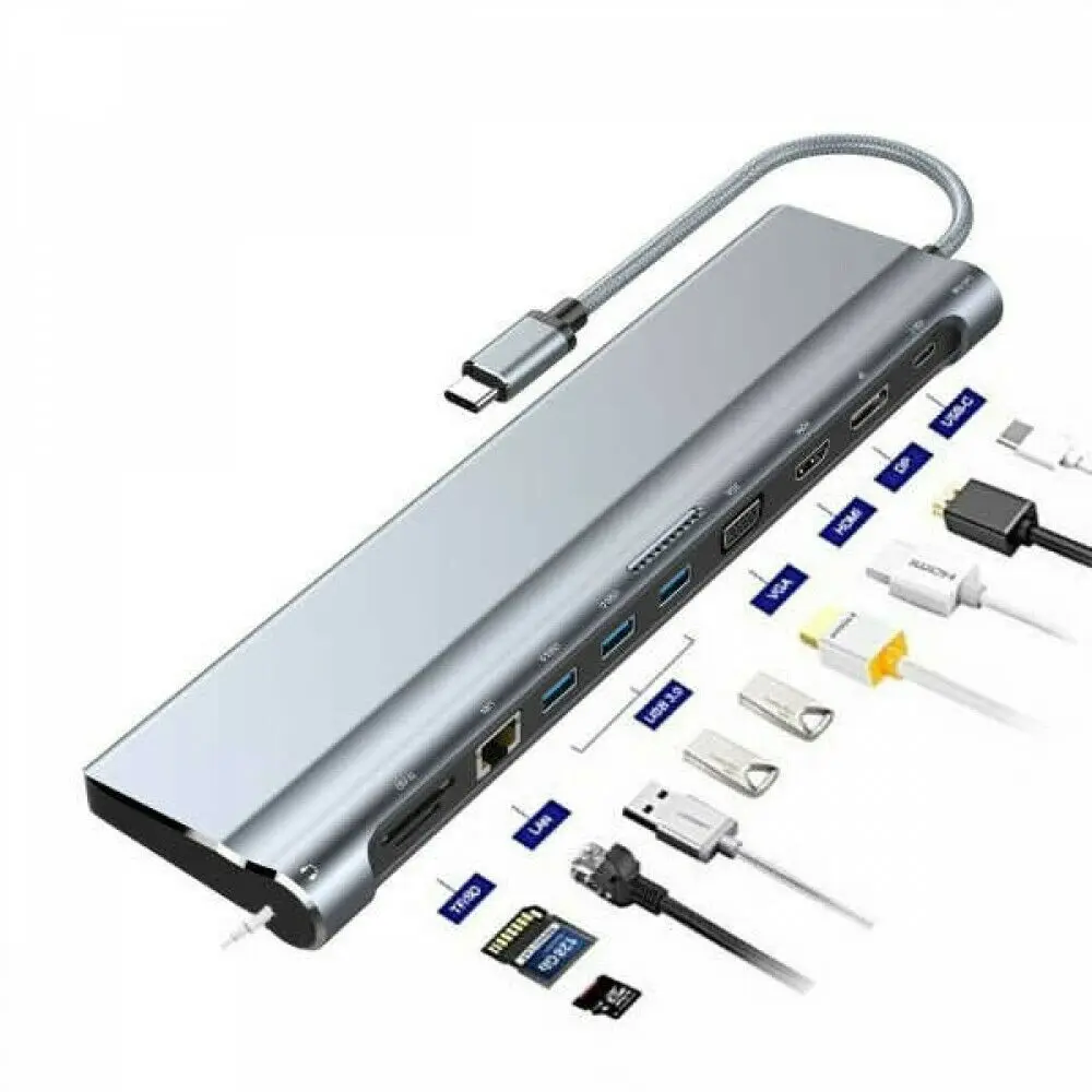 

AZDOME USB C Hub 12 in 1 Aluminum Docking Station Type-C/A Japan with Tracking