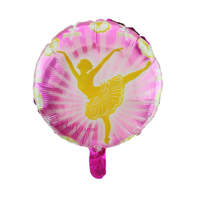 10 шт. круглые балерины 18 дюймов балетные шарики с фольгой для девочек воздушные