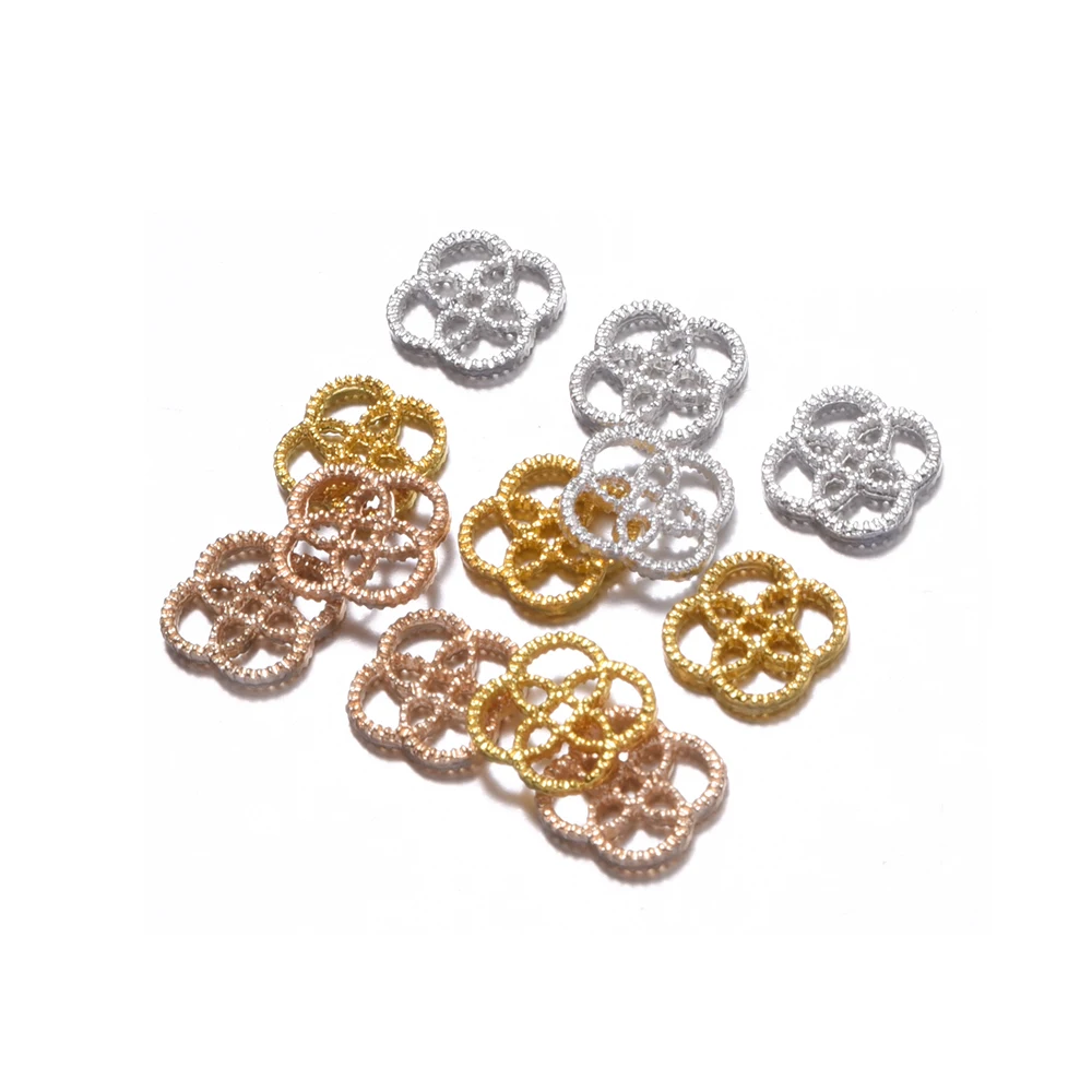 

50pcs/lot metal alloy flower connector materials DIY handmade jewelry accessories parts
