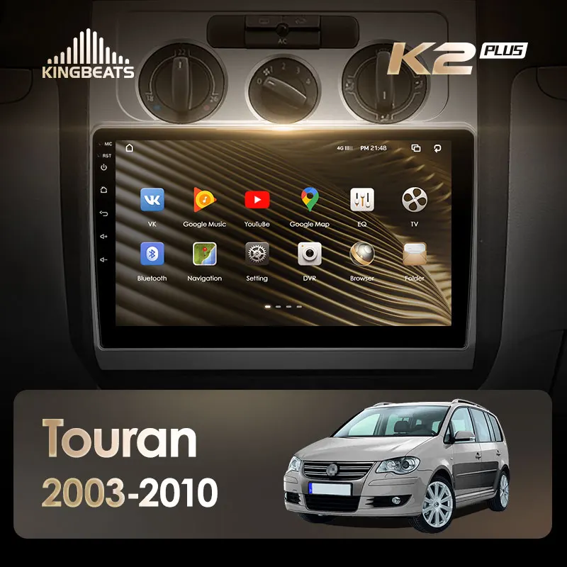KingBeats штатное головное устройство For Volkswagen Touran 1 2003 - 2010 GPS Android 10 автомагнитола на