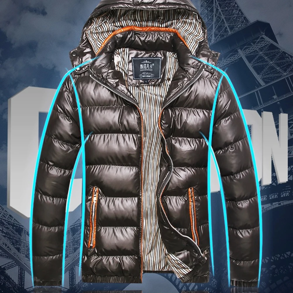 Мужская пуховая куртка с капюшоном зимняя Ультралегкая теплая утолщенная