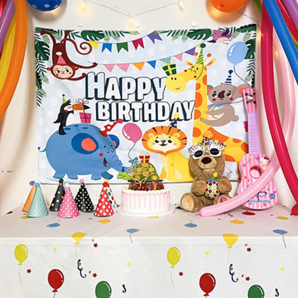 

Happy Birthday Background Tapestry Wall Hanging Birthday Banner Photo Background Cloth Party Backdrops Decoration