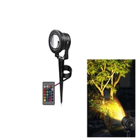 waterproof outdoor lighting rgb garden lawn lamps with remote control 220v 10w led landscape spike bulb spot dc12v spotlight