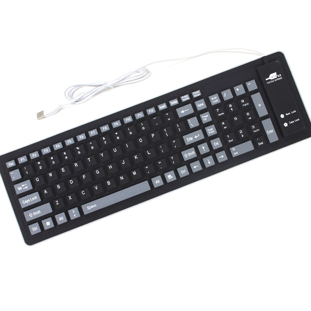 Аксессуары Силиконовая USB Проводная клавиатура для ноутбука 103 клавиши Складная