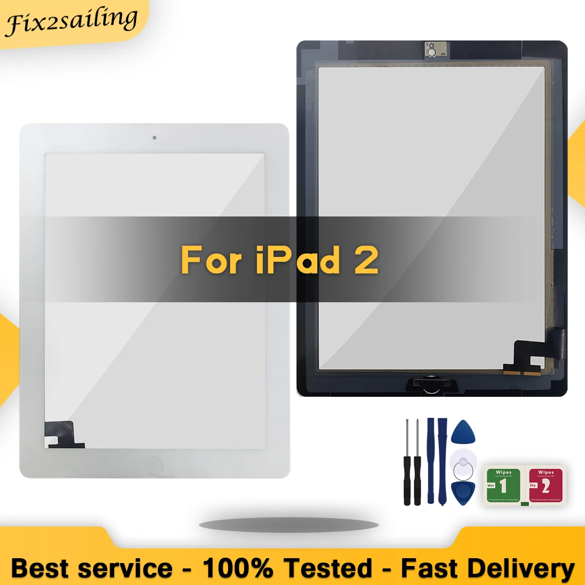 Сенсорный экран для iPad 2 дигитайзер сенсорный iPad2 A1395 A1396 A1397 с/без ключа|ЖК-экраны и