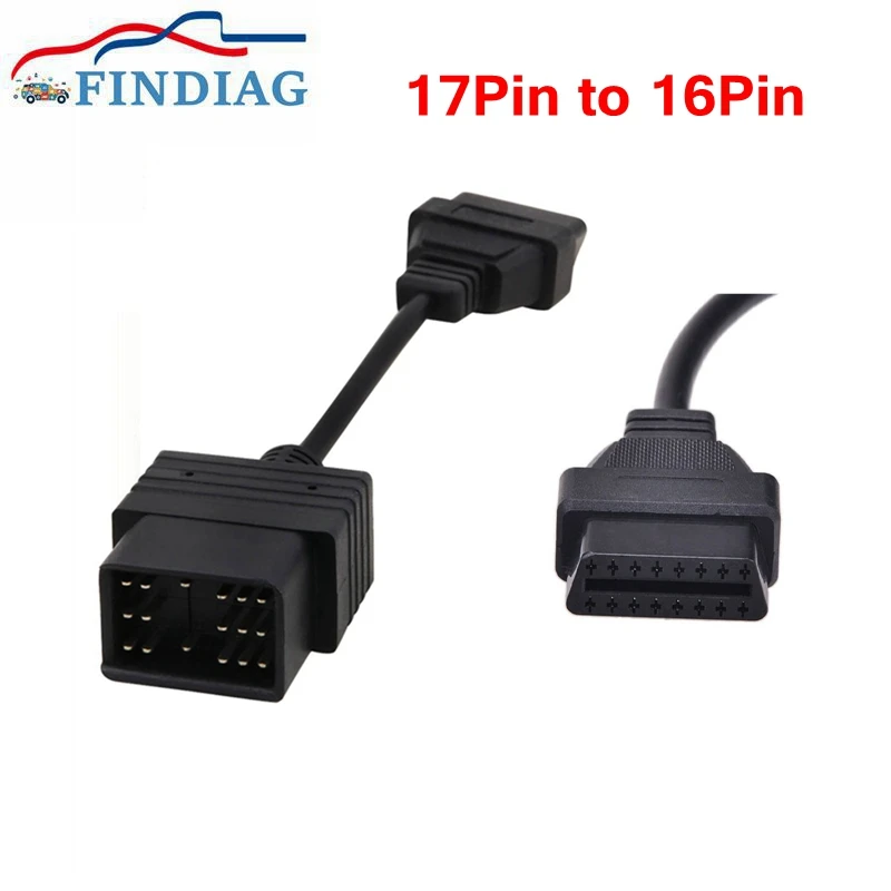 

10pcs 15pcs/lot For Toyota 17Pin OBD2 Diagnostic Cable 17Pin Male Connector to 16Pin Female Adapter OBD2 Extension Cable