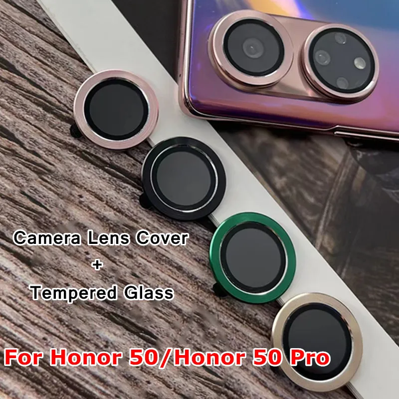 

Металлическое кольцо для камеры RIJOW, стекло для Honor 50 Pro с полным покрытием, искусственная кожа для honor 50 50 Pro, защитная крышка