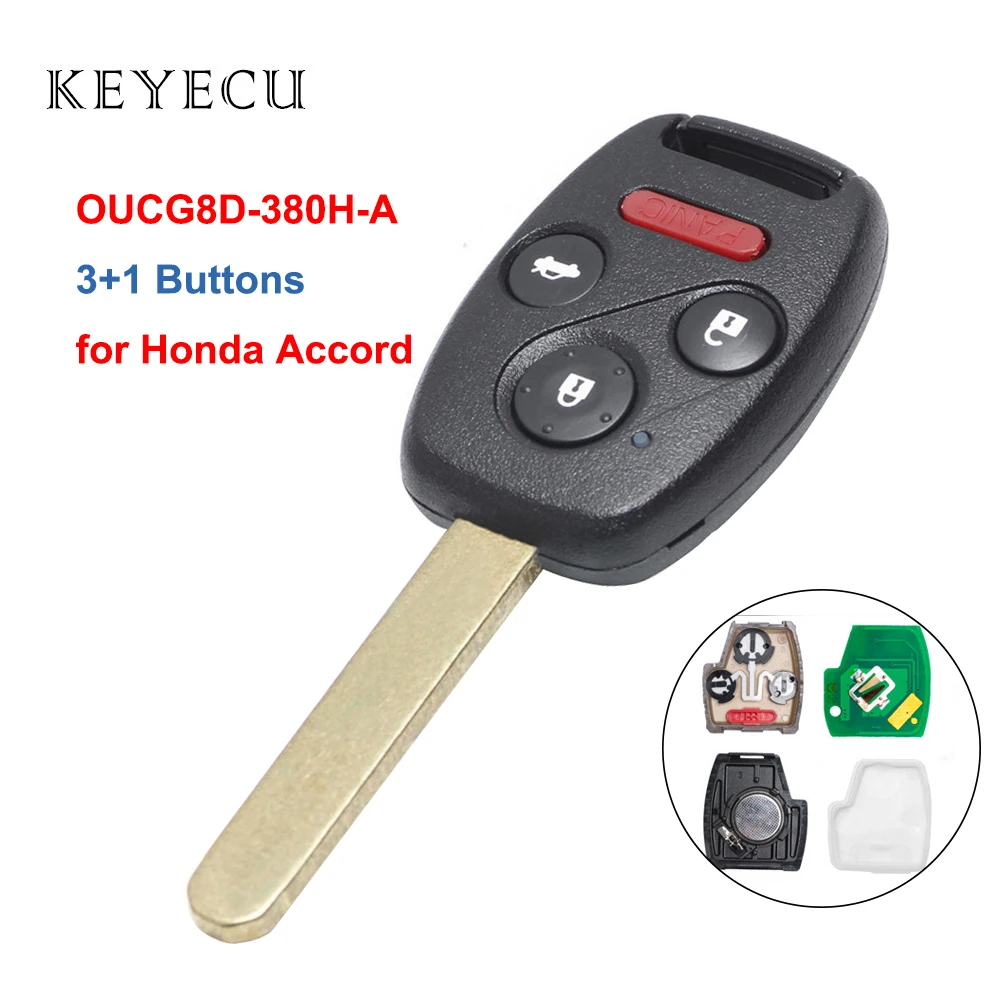 Запасной дистанционный ключ Keyecu с 4 кнопками для Honda Accord 2003 2004 2005 2006 2007 FCC ID|Ключ от