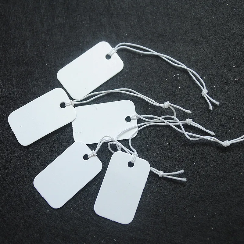 white 25x15mm 1000 шт./лот, бумажные ценники, ценники, упаковочные этикетки, этикетки для модных ювелирных изделий, швейная упаковка, размер 26x13 мм с эластичным покрытием - Цвет: white 25x15mm
