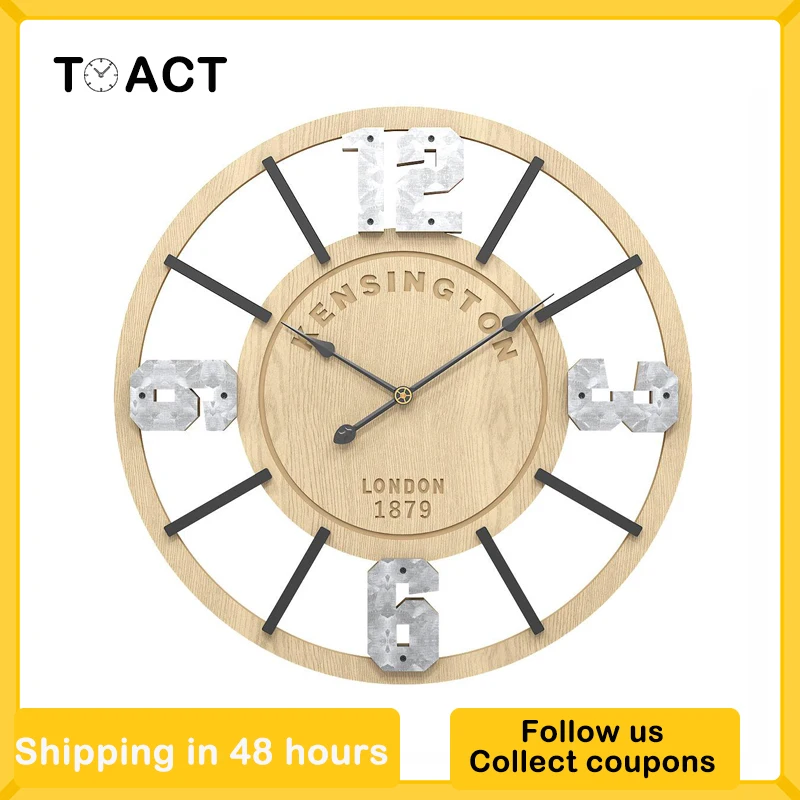 Большие настенные часы большие 3d классические винтажные деревянные ретро
