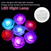 fashion led night lamp romantic rose flower night light color changed lamp led night lights interior design flash deal